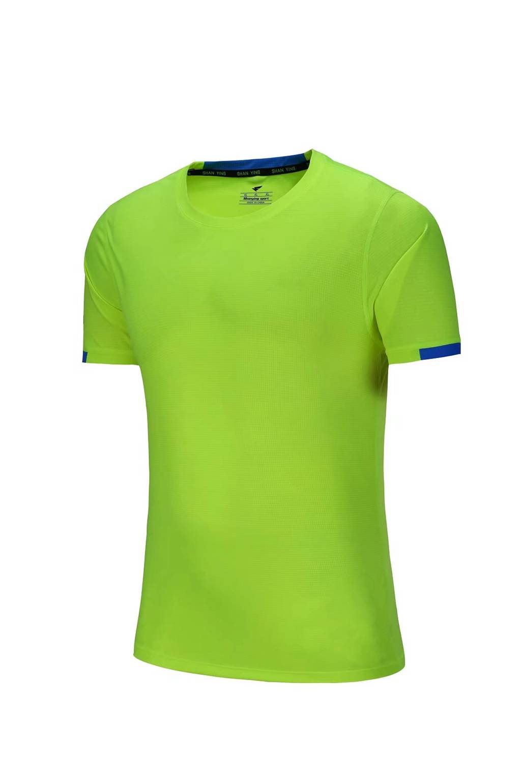 春夏新品 圓領(lǐng)短袖T恤 時(shí)尚運(yùn)動(dòng)文化衫 熒光綠 3D效果圖